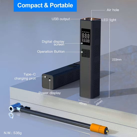 Bomba de ar para pneus de carro Novo design Bomba inteligente para inflar pneus