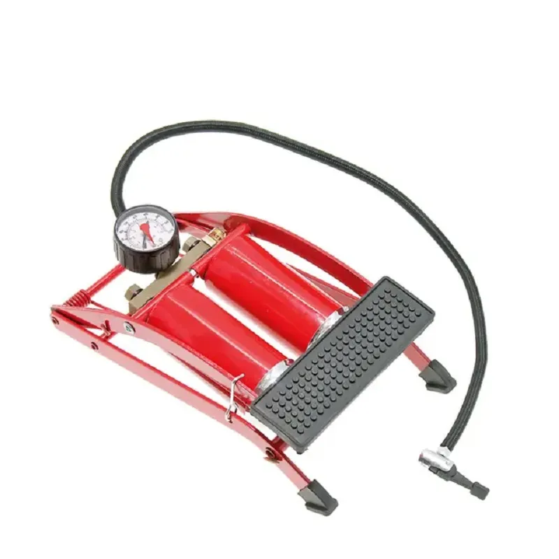 Medidor de pressão preciso de cilindro duplo Bomba de pé para bicicleta Bombas portáteis de piso de ar para bicicletas Carro Bicicleta Motocicletas (48300004/48300008)